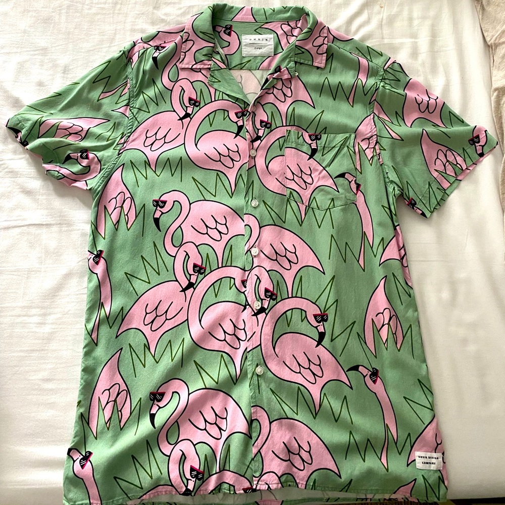 Duvin Flamingo ButtonUp Shirt
